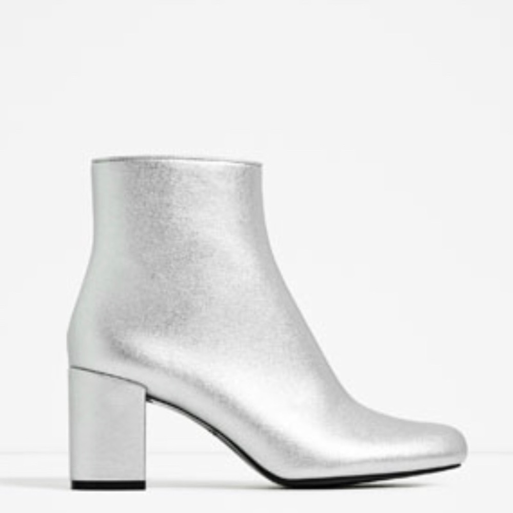 ZARA Silver Ankle boot